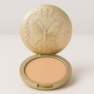 Butterfly Embossed Gold Compact Press Powder